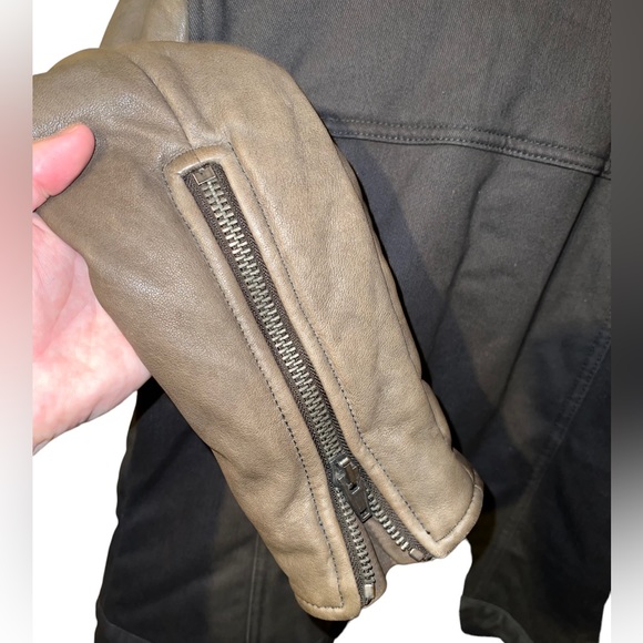 Alexander Wang Bomber Leather Sleeve Jacket - Picture 4 of 5